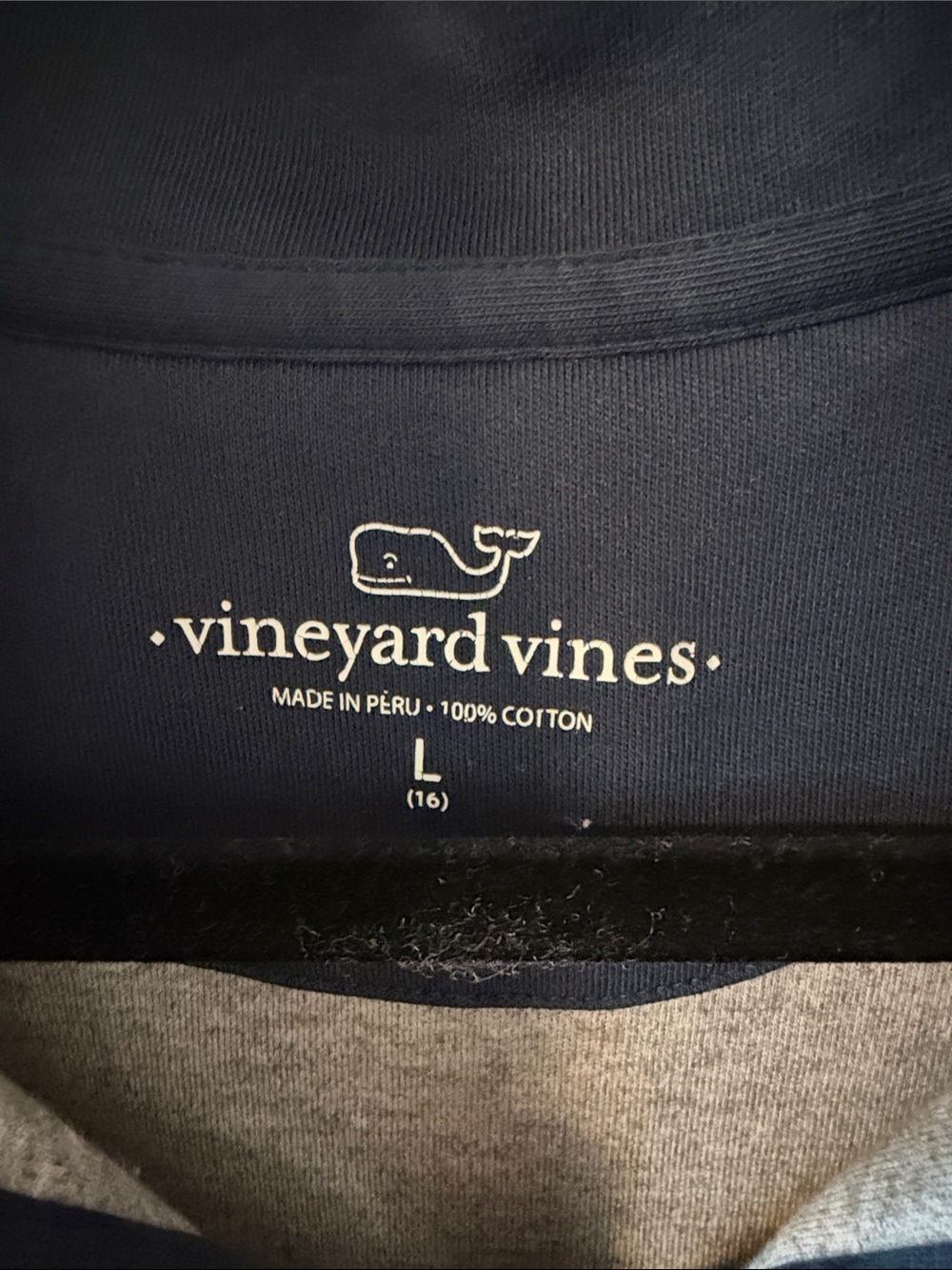 Boys Vineyard Vines Saltwater Heather Gray Quarter-Zip Pullover Cotton Large - Picture 2 of 5